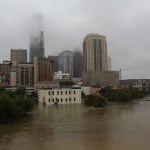 Floodwaters from Tropical Storm Harvey flow in the Buffalo Bayou in downtown Houston, Texas, Monday, Aug. 28, 2017. (AP Photo/LM Otero)