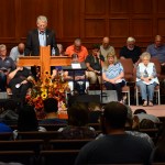 apl082917o/ASECTION/pierre-louis/JOURNAL 082917Clovis Mayor David Lansford,, leads the assembly in prayer during a vigil at Central Baptist Church for the victims of the deadly shooting at the Clovis Carver Public Library in Clovis , NM . Photographed on Tuesday August 29, 2017. .Adolphe Pierre-Louis/JOURNAL