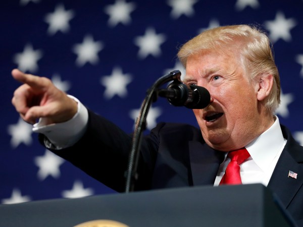 President Donald Trump speaks about tax reform at the Loren Cook Company, Wednesday, Aug. 30, 2017, in Springfield, Mo. (AP Photo/Alex Brandon)