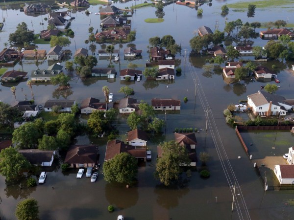 in floodwaters from Tropical Storm Harvey in Houston, Texas, Friday, Sept. 1, 2017. (AP Photo/LM Otero)