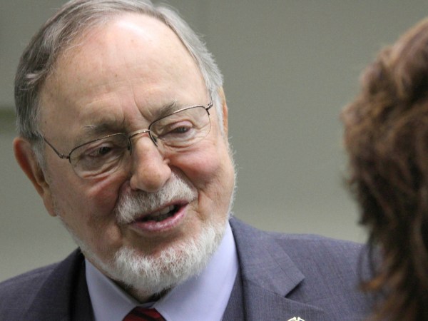 U.S. Rep. Don Young, the longest serving Republican in the U.S. House, speaks to reporters Monday, Oct. 17, 2016, in Anchorage, Alaska. Young, along with Democrat Steve Lindbeck and Libertarian Jim McDermott, took part in a candidates forum ahead of the Nov. 8 general election. (AP Photo/Mark Thiessen)