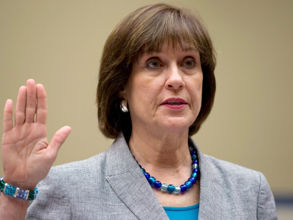 IRS official Lois Lerner is sworn in on Capitol Hill in Washington, Wednesday, May 22, 2013, before the House Oversight Committee hearing to investigate the extra scrutiny IRS gave to Tea Party and other conservative groups that applied for tax-exempt status. Lerner told the committee she did nothing wrong and then invoked her constitutional right to not answer lawmakers' questions. (AP Photo/Carolyn Kaster)