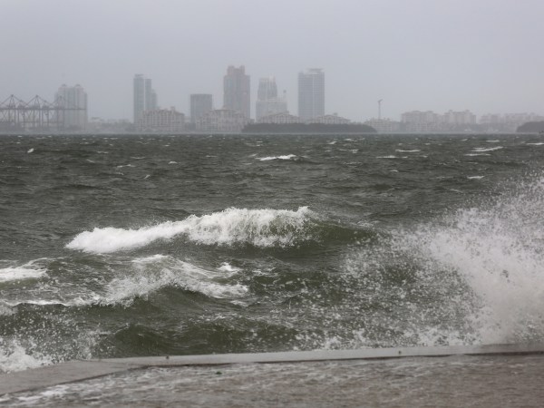 The winds and sea are whipped up off of the Rickenbacker Causeway in Miami as Hurricane Irma approaches, Mike Stocker, South Florida Sun-Sentinel ...SOUTH FLORIDA OUT; NO MAGS; NO SALES; NO INTERNET; NO TV...