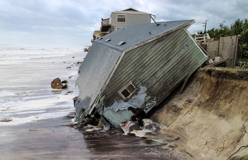 House slid into the Atlantic Ocean due to Hurricane Irma, 4000 block of South Ponte Vedra Blvd. in Ponte Vedra Beach, Fla., Monday, Sept. 11, 2017. (For The Florida Times-Union, Gary Lloyd McCullough)