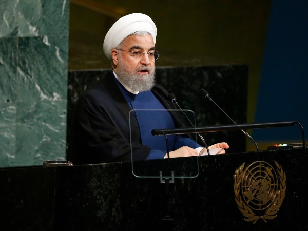 Iranian President Hassan Rouhani addresses the United Nations General Assembly at U.N. headquarters, Wednesday, Sept. 20, 2017. (AP Photo/Jason DeCrow)