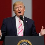 President Donald Trump speaks at a campaign rally in support of Sen. Luther Strange, Friday, Sept. 22, 2017, in Huntsville, Ala. (AP Photo/Brynn Anderson)