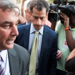 Former Congressman Anthony Weiner (D-N.Y.) arrives at federal court for his sentencing hearing, Monday, Sept. 25, 2017, in New York. (AP Photo/Mark Lennihan)