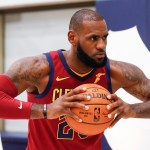 Cleveland Cavaliers' LeBron James poses for a portrait during the NBA basketball team media day, Monday, Sept. 25, 2017, in Independence, Ohio. (AP Photo/Ron Schwane)
