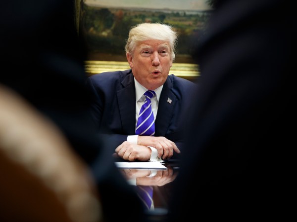 President Donald Trump speaks during a meeting with members of the House Ways and Means committee in the Roosevelt Room of the White House, Tuesday, Sept. 26, 2017, in Washington. (AP Photo/Evan Vucci)