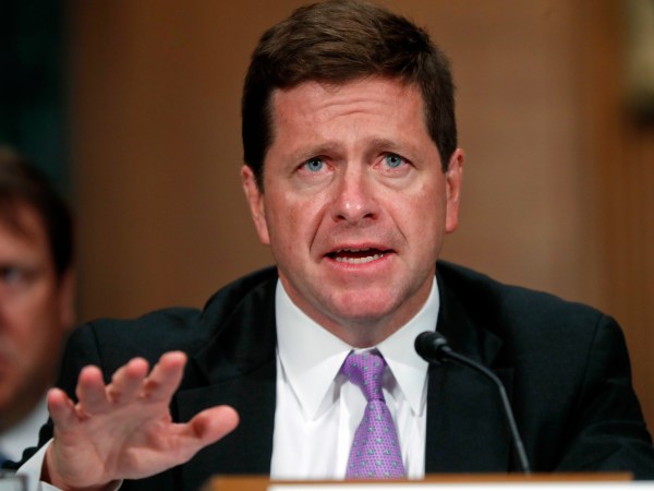 Securities and Exchange Commission (SEC) chairman testifies before the Senate Banking Committee on Capitol Hill in Washington, Tuesday, Sept. 26, 2017. (AP Photo/Pablo Martinez Monsivais)