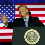 President Donald Trump waves before speaking about tax reform at the Farm Bureau Building at the Indiana State Fairgrounds, Wednesday, Sept. 27, 2017, in Indianapolis, Ind. (AP Photo/Alex Brandon)