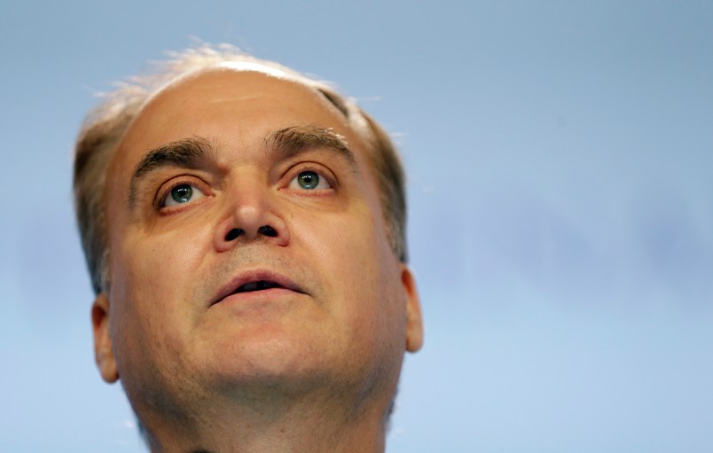 Russia's Deputy Minister of Defense, Anatoly Antonov, delivers his speech about "Pursuing Common Security Objectives" at the 15th International Institute for Strategic Studies Shangri-la Dialogue, or IISS, Asia Security Summit on Sunday, June 5, 2016, in Singapore. (AP Photo/Wong Maye-E)