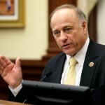 FILE - In this Jan. 23, 2014, file photo, Republican U.S. Rep. Steve King speaks in Des Moines, Iowa. King has proposed an amendment to a government spending bill that would block U.S. Treasury officials from changing the look of U.S. currency. (AP Photo/Charlie Neibergall, File)