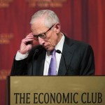 Stanley Fischer, Vice Chairman of the Federal Reserve Board of Governors, speaks to the Economic Club of New York, Monday, Oct. 17, 2016. (AP Photo/Mark Lennihan)