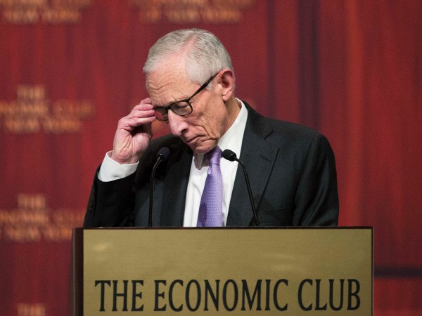 Stanley Fischer, Vice Chairman of the Federal Reserve Board of Governors, speaks to the Economic Club of New York, Monday, Oct. 17, 2016. (AP Photo/Mark Lennihan)