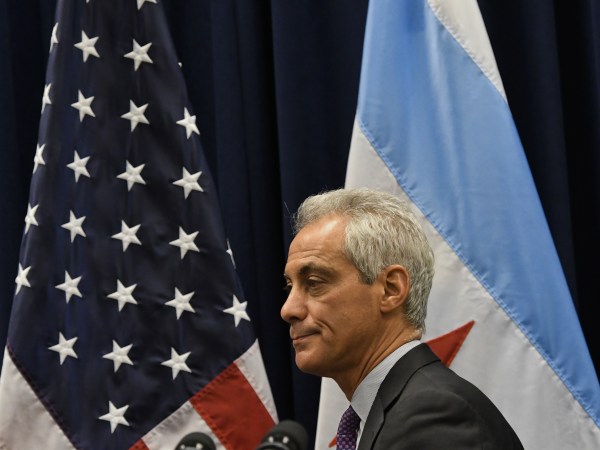 Chicago Mayor Rahm Emanuel speaks during a press conference where Sanctuary City and Chicago violence, two issues raised by President Donald Trump, were discussed on Wednesday, Jan. 25, 2017, in Chicago. (AP Photo/Matt Marton)