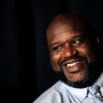 Former NBA basketball player Shaquille O'Neal sits off-set on a break from taping a commercial in Atlanta, Tuesday, April 18, 2017. (AP Photo/David Goldman)
