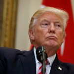 President Donald Trump listens as Turkish President Recep Tayyip Erdogan speaks in the Roosevelt Room of the White House, Tuesday, May 16, 2017, in Washington. (AP Photo/Evan Vucci)