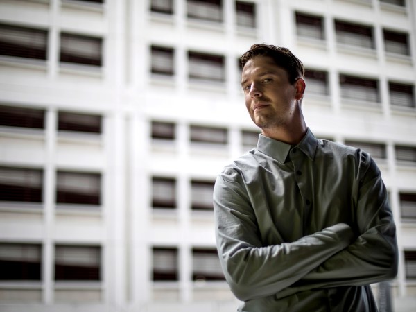 Cameron Padgett, a 23-year-old senior at Georgia State University, is photographed downtown in Atlanta, Tuesday, Aug. 15, 2017. Padgett sued, successfully, for white nationalist Richard Spencer to speak at Auburn University in April after the Alabama school tried to cancel the event. Padgett calls himself an “identitarian” _ not a white nationalist _ and insists “advocating for the interests of white people” doesn’t make him a racist. (AP Photo/David Goldman)