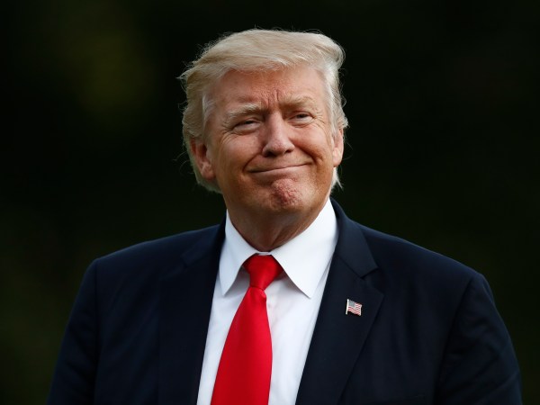 President Donald Trump walks from Marine One across the South Lawn to the White House in Washington, Wednesday, Aug. 30, 2017, as he returns from Springfield, Mo. (AP Photo/Carolyn Kaster)