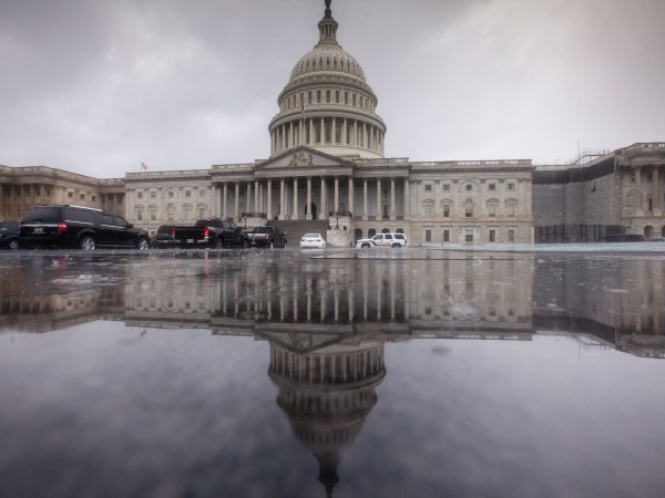 The Capitol is seen during a heavy rain as lawmakers begin their August recess, in Washington, Friday, July 28, 2017.  (AP Photo/J. Scott Applewhite)
