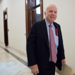 Sen. John McCain, R-Ariz., walks from his Senate office as Congress returns from the August recess to face work on immigration, the debt limit, funding the government, and help for victims of Hurricane Harvey, in Washington, Tuesday, Sept. 5, 2017.  Earlier, McCain declared President Donald Trump’s decision to phase out an Obama administration program that has protected hundreds of thousands of young immigrants “the wrong approach” at a time when Republicans and Democrats need to work together.  (AP Photo/J. Scott Applewhite)