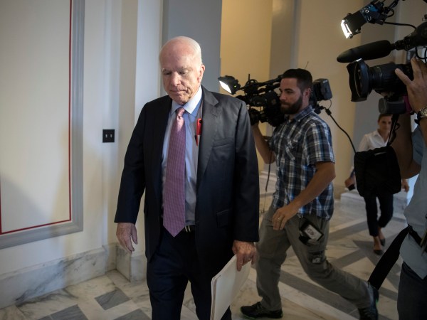 Sen. John McCain, R-Ariz., walks from his Senate office as Congress returns from the August recess to face work on immigration, the debt limit, funding the government, and help for victims of Hurricane Harvey, in Washington, Tuesday, Sept. 5, 2017.  Earlier, McCain declared President Donald Trump’s decision to phase out an Obama administration program that has protected hundreds of thousands of young immigrants “the wrong approach” at a time when Republicans and Democrats need to work together.  (AP Photo/J. Scott Applewhite)