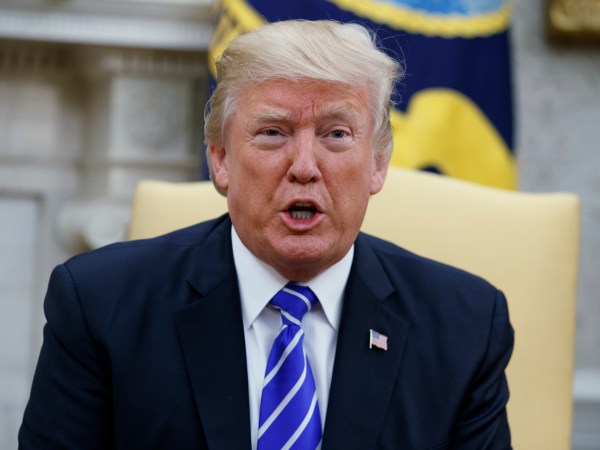 President Donald Trump speaks during a meeting with Congressional leaders in the Oval Office of the White House, Wednesday, Sept. 6, 2017, in Washington. (AP Photo/Evan Vucci)