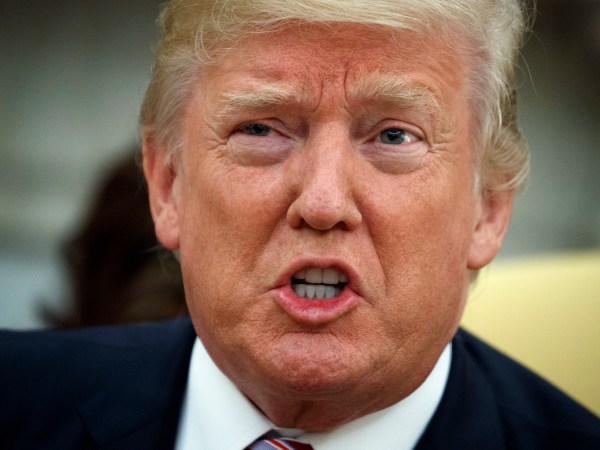 President Donald Trump speaks during a meeting with Amir of Kuwait Sheikh Sabah Al Ahmad Al Sabah, in the Oval Office of the White House, Thursday, Sept. 7, 2017, in Washington. (AP Photo/Evan Vucci)