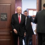 Sen. Orrin Hatch, R-Utah, president pro tempore of the Senate, arrives in a secure area as Donald Trump Jr., is interviewed behind closed doors by Senate Judiciary Committee staff investigating the meddling and possible Russian links to President Donald Trump's 2016 presidential campaign, at the Capitol in Washington, Thursday, Sept. 7, 2017. Sen. Hatch is a senior member of the Judiciary Committee. Trump Jr. released a series of emails in July that detailed preparations for a June 2016 meeting with a Russian lawyer and others where he was expecting to get damaging information about Democratic candidate Hillary Clinton.   (AP Photo/J. Scott Applewhite)