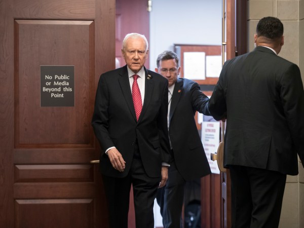 Sen. Orrin Hatch, R-Utah, president pro tempore of the Senate, arrives in a secure area as Donald Trump Jr., is interviewed behind closed doors by Senate Judiciary Committee staff investigating the meddling and possible Russian links to President Donald Trump's 2016 presidential campaign, at the Capitol in Washington, Thursday, Sept. 7, 2017. Sen. Hatch is a senior member of the Judiciary Committee. Trump Jr. released a series of emails in July that detailed preparations for a June 2016 meeting with a Russian lawyer and others where he was expecting to get damaging information about Democratic candidate Hillary Clinton.   (AP Photo/J. Scott Applewhite)