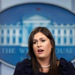 White House press secretary Sarah Huckabee Sanders speaks during the daily news briefing at the White House, in Washington, Friday, Sept. 8, 2017. Huckabee Sanders discussed Hurricane Irma and other topics. (AP Photo/Carolyn Kaster)