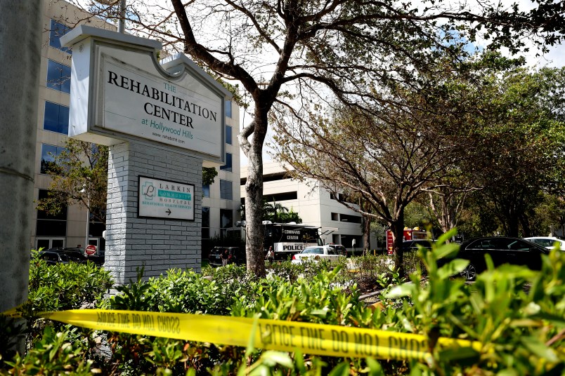 Police surround the Rehabilitation Center at Hollywood Hills, which had no air conditioning after Hurricane Irma knocked out power. Three people died at the center and three others later died at Memorial Regional Hospital. John McCall, South Florida Sun-Sentinel...SOUTH FLORIDA OUT; NO MAGS; NO SALES; NO INTERNET; NO TV...
