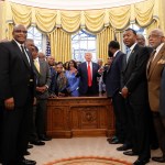 President Donald Trump meets with leaders of Historically Black Colleges and Universities (HBCU) in the Oval Office of the White House in Washington, Monday, Feb. 27, 2017. (AP Photo/Pablo Martinez Monsivais)