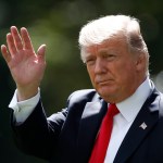 President Donald Trump waves as he walks from the Oval Office of the White House in Washington, Friday, Sept. 15, 2017, to Marine One for the short trip to Andrews Air Force Base, Md.. (AP Photo/Carolyn Kaster)