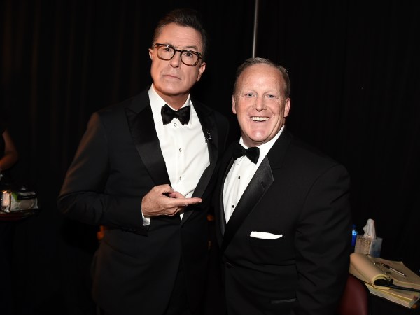 xxx backstage at the 69th Primetime Emmy Awards on Sunday, Sept. 17, 2017, at the Microsoft Theater in Los Angeles. (Photo by Dan Steinberg/Invision for the Television Academy/AP Images)
