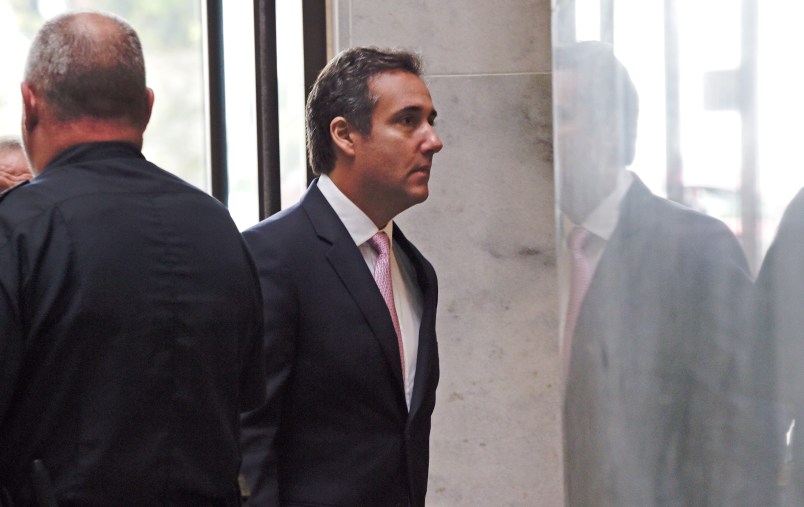 Michael Cohen, President Donald Trump's personal attorney, arrives on Capitol Hill in Washington, Tuesday, Sept. 19, 2017. Cohen is schedule to testify before the Senate Intelligence Committee in a closed session. (AP Photo/Susan Walsh)
