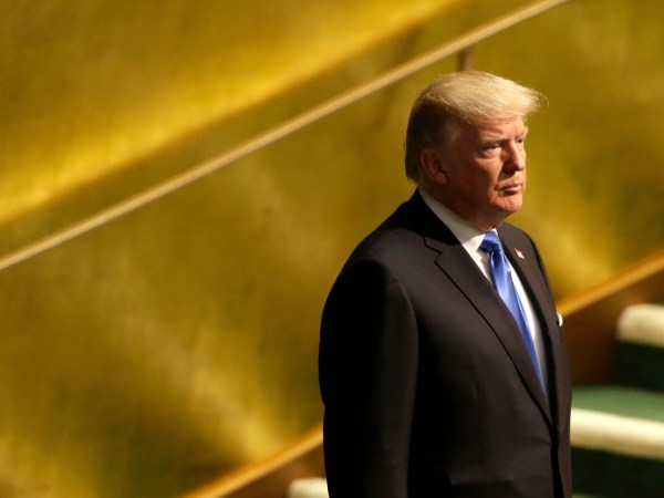 United States President Donald Trump prepares to speak during the United Nations General Assembly at U.N. headquarters, Tuesday, Sept. 19, 2017. (AP Photo/Seth Wenig)