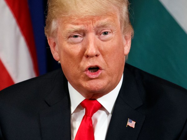 President Donald Trump speaks during a meeting with Jordan’s King Abdullah II at the Palace Hotel during the United Nations General Assembly, Wednesday, Sept. 20, 2017, in New York. (AP Photo/Evan Vucci)