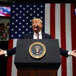 President Donald Trump speaks at a campaign rally for Sen. Luther Strange, R-Ala., Friday, Sept. 22, 2017, in Huntsville, Ala. (AP Photo/Evan Vucci)