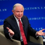 Attorney General Jeff Sessions speaks about free speech at the Georgetown University Law Center in Washington, Tuesday, Sept. 26, 2017.   (AP Photo/Manuel Balce Ceneta