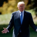 President Donald Trump walks to speak to reporters as he walks to board Marine One on the South Lawn of the White House, Wednesday, Sept. 27, 2017, in Washington. (AP Photo/Evan Vucci)