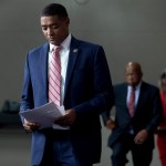 From left, Congressional Black Caucus Chairman Rep. Cedric Richmond, D-La., Rep. John Lewis, D-Ala., and Rep. Joyce Beatty, D-Ohio, arrive for a Congressional Tri-Caucus news conference on Capitol Hill in Washington, Wednesday, Sept. 27, 2017, on injustice and inequality in America. The Congressional Tri-Caucus is comprised of the Congressional Black Caucus, Congressional Hispanic Caucus and the Congressional Asian Pacific American Caucus. (AP Photo/Andrew Harnik)