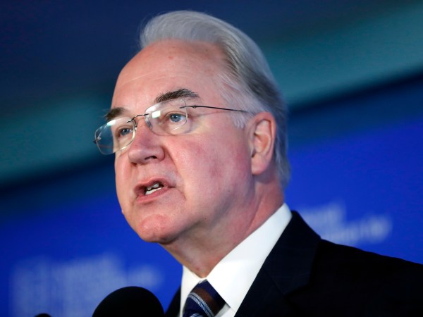 Health and Human Services Secretary Tom Price speaks during a National Foundation for Infectious Diseases (NFID) news conference  recommending everyone age six months an older be vaccinated against influenza, Thursday, Sept. 28, 2017 in Washington. (AP Photo/Pablo Martinez Monsivais)