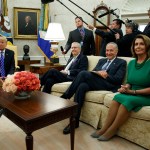 President Donald Trump meets with, from left, Senate Majority Leader Mitch McConnell, R-Ky., Senate Minority Leader Chuck Schumer, D-N.Y., and House Minority Leader Nancy Pelosi, D-Calif., and other Congressional leaders in the Oval Office of the White House, Wednesday, Sept. 6, 2017, in Washington. (AP Photo/Evan Vucci)