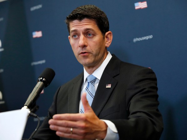 House Speaker Paul Ryan of Wis., speaks about Harvey relief efforts after a meeting with House Republicans, Wednesday, Sept. 6, 2017, on Capitol Hill in Washington. (AP Photo/Jacquelyn Martin)