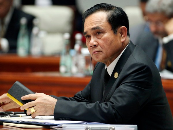 Thailand's Prime Minister Prayuth Chan-ocha attends the Dialogue of Emerging Market and Developing Countries on the sidelines of the BRICS Summit in Xiamen, China, Tuesday, Sept. 5, 2017. (Wu Hong/Pool Photo via AP)