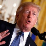 President Donald Trump speaks during a Hispanic Heritage Month event in the East Room of the White House, Friday, Oct. 6, 2017, in Washington. (AP Photo/Evan Vucci)