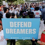 Immigrant rights supporters gather at the U.S. Capitol in Washington, Tuesday, Sept. 26, 2017. The groups and allies are demanding that Congress pass a 'Clean Dream Act' that will prevent the deportation of Dreamers working and studying in the U.S., and reform legalization of those with Temporary Protection Status who came to the U.S. fleeing natural disasters or civil wars. (AP Photo/Pablo Martinez Monsivais)