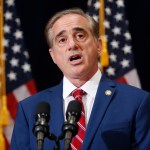 Veterans Affairs Secretary David Shulkin speaks to members of the media during a press briefing in Bridgewater, N.J., Wednesday, Aug. 16, 2017. (AP Photo/Pablo Martinez Monsivais)